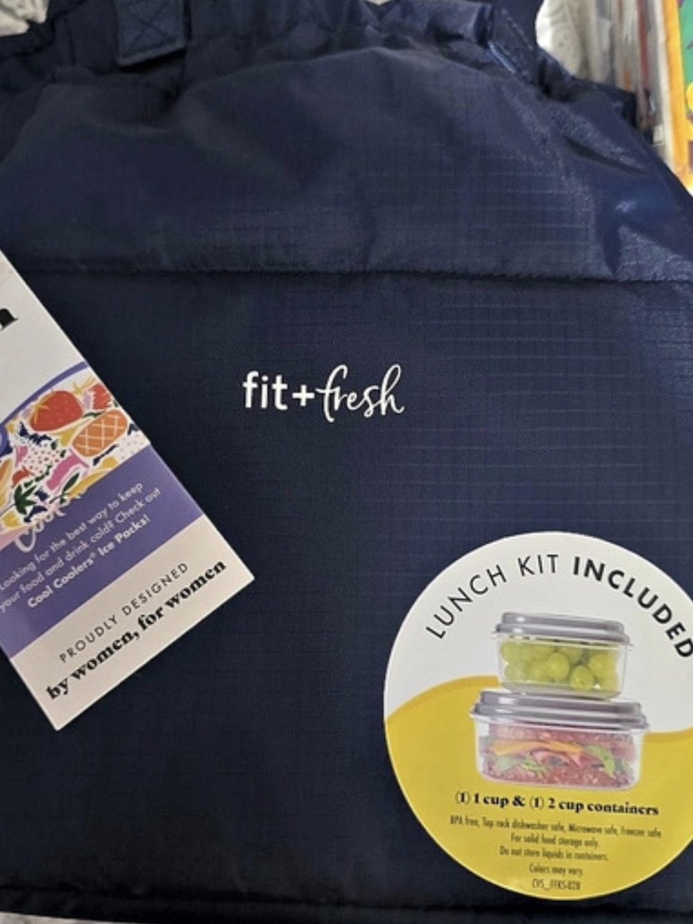 fit+fresh Lunch Kit Insulated Lunch Bag in Blue NWT